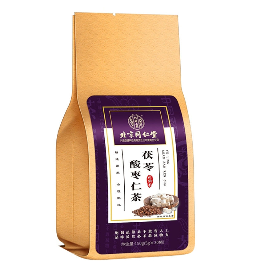 北京同仁堂正品酸枣仁百合茯苓茶睡眠茶失眠多梦质量差非助眠汤膏