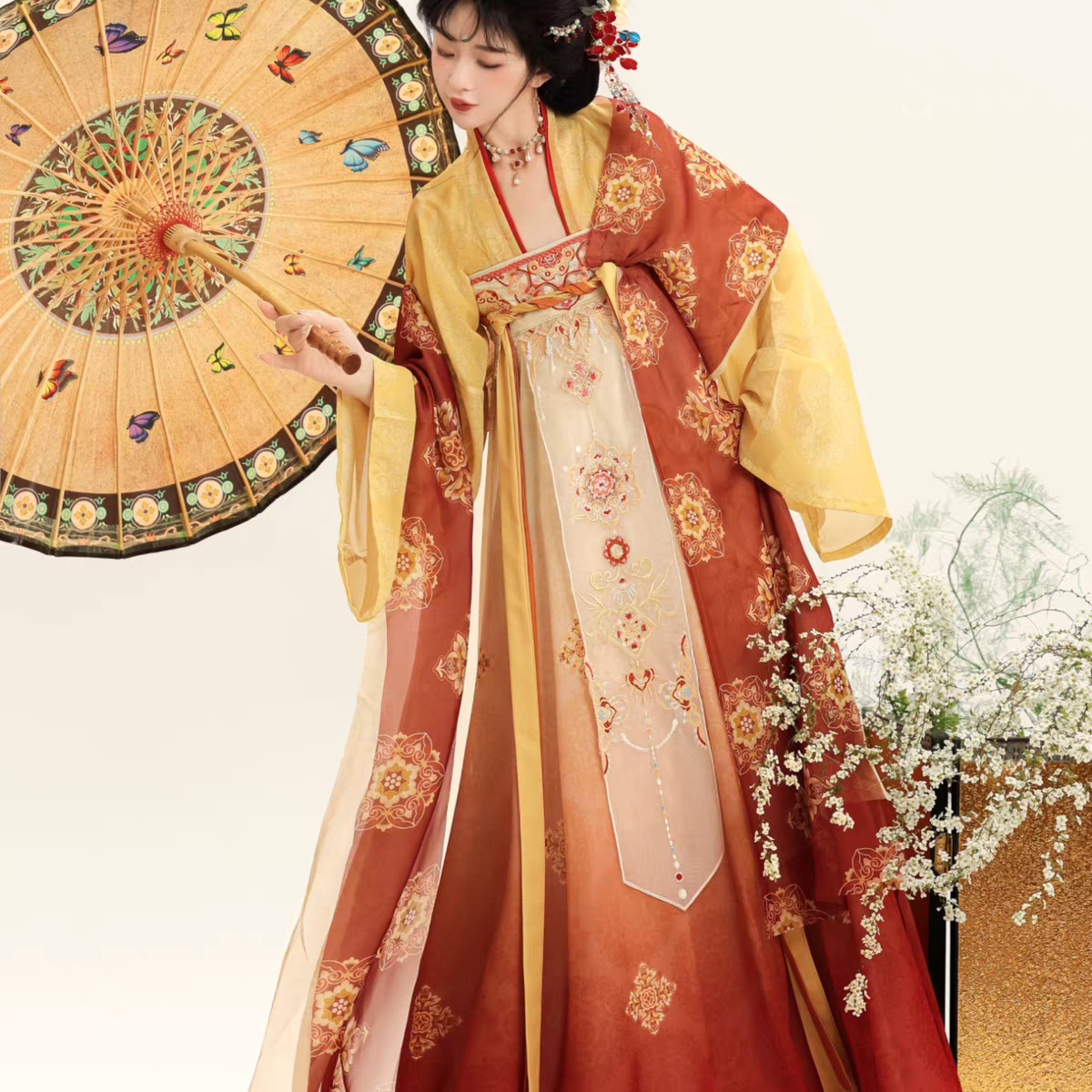 原创汉服女【小桃喜】唐制唐风刺绣对襟衫齐胸襦裙成人套装春秋款,淘宝优惠券,粉丝福利购,淘宝优惠卷