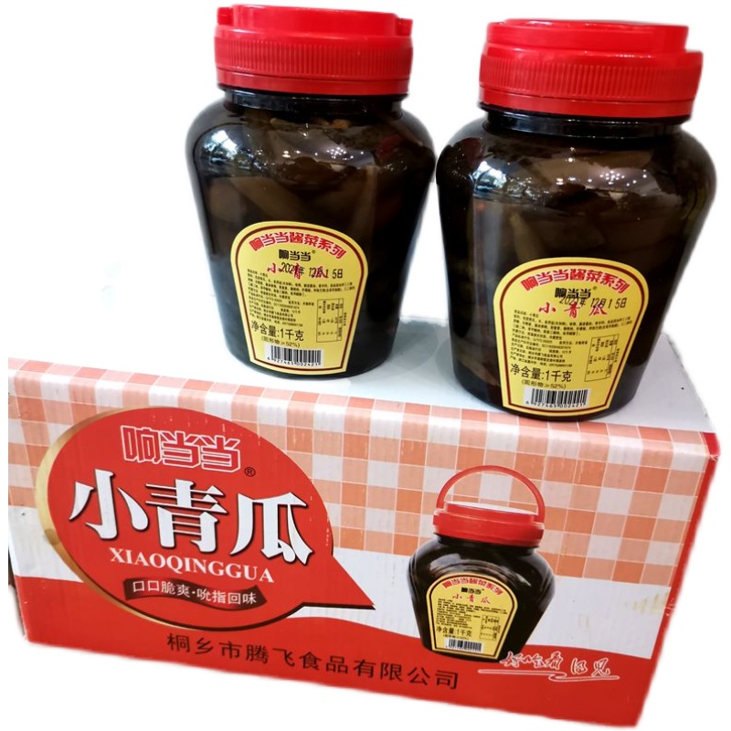 响当当脆瓜酱菜咸菜泡菜 小青瓜 脆嫩美味可口1000克瓶装6瓶 - 图0