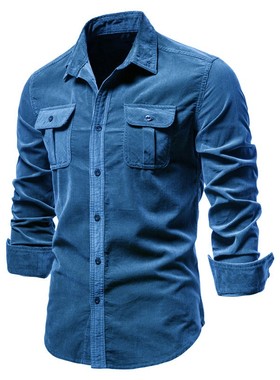 男士春季商务衬衫修身长袖外套