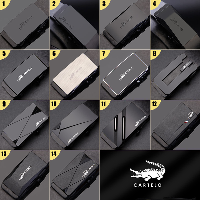 卡帝乐鳄鱼男真皮内穿自动扣皮带 cartelo创腾腰带/皮带/腰链