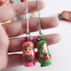Cartoon wooden matryoshka doll pendant