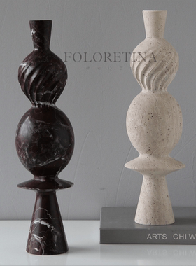 书房凯旋门组合摆件黄洞石侘寂