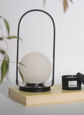 现代简约天然云石创意小夜灯样板间床头柜充电板石材小台灯装饰品