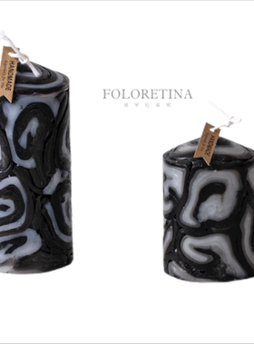 中古欧式复古风装饰手工圆柱大蜡烛浪漫欧式餐桌茶几香薰装饰品