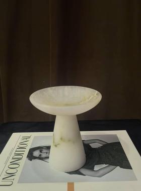 西班牙进口天然云石迷你果盘装饰品样板间售楼处桌面石材果盘摆设