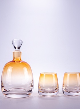 现代极简艺术玻璃酒器组合装饰品摆设样板间水吧台茶几玻璃器皿