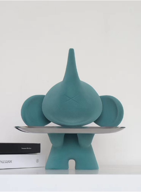 卡通小飞象摆件现代轻奢入户玄关钥匙收纳盘电视柜儿童房动物摆设