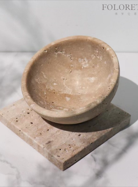 现代新中式天然黄洞石苔藓景观盆栽创意花器摆件样板间台面花盆