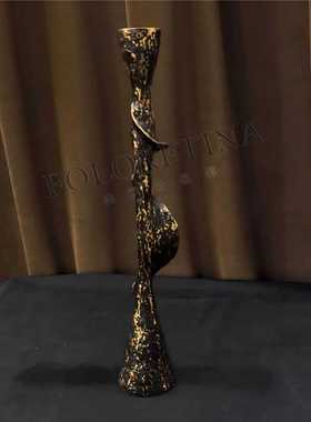 中古风复古风金属烛台异形创意烛台摆件样板间侘寂风金属铸造烛台