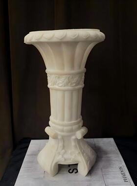 中古风复古风复合材质雕花创意花器装饰品摆设样板间高端花瓶摆件