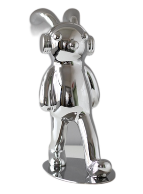 现代简约轻奢树脂电镀卡通兔子工艺品摆件样板间桌面创意抽象摆件