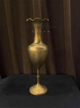 陈设品装饰摆件花瓶黄铜复古风