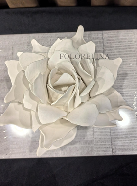 现代轻奢手工陶瓷牡丹花装饰品摆设样板间桌面原创陶瓷花卉摆设