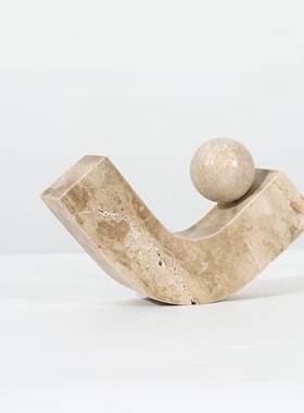 几何摆件书房卧室天然黄洞石