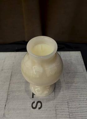 中古风天然冰玉创意蜡烛香薰摆件复古风少众石材花器装饰品摆设
