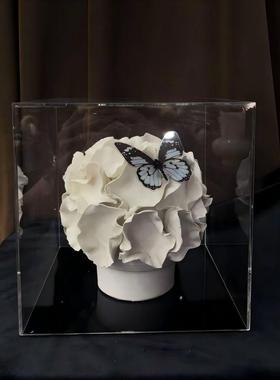 现代简约意式手工陶瓷原创装饰品摆设极简样板间客厅台面陶瓷摆设