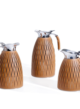 现代轻奢简约不锈钢包皮保温瓶水壶样板间水吧台冷水壶咖啡壶摆设