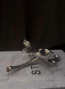 印度进口铝合金植物花瓣烛台装饰品摆设中古风金属几何多头烛台