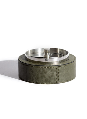 现代轻奢简约玛格诺皮革马毛创意烟灰缸样板间茶几售楼处几子摆设