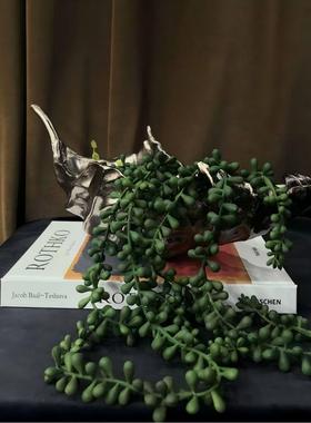 中古风复古风进口几何金属异形叶子果盘装饰品摆设样板间茶几果盘