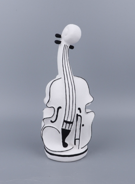 现代轻奢意式手工陶瓷小提琴吉他摆件样板间可爱鱼摆设铅笔装饰品