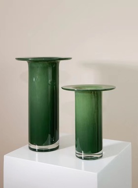 中古风手工玻璃花瓣异形花器复古风疏离几何创意花瓶装饰品摆设