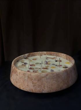 中古风天然大理石蜡烛香薰装饰品样板间复古风小众高端蜡烛装饰品