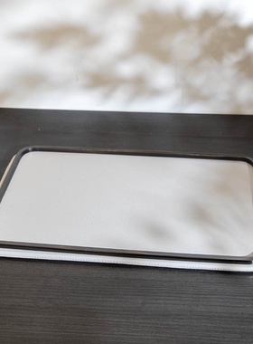 现代简约轻奢不锈钢皮革托盘样板间茶几台面金属收纳盘装饰品摆设