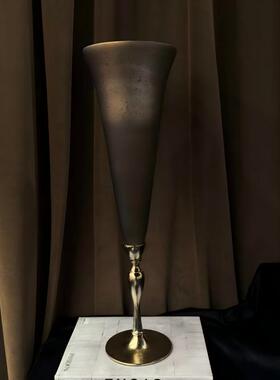 中古风复古风印度进口异形创意花器摆件样板间售楼处高端花瓶摆设