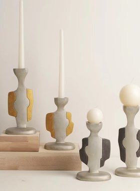 现代轻奢极简意式星际飞越烛台样板间茶几餐桌创意烛台装饰品摆件