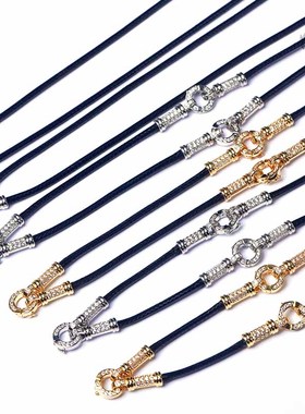 泰国绳子微镶钻锆石圆圈佛牌链