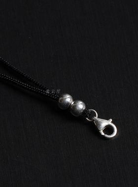 可调节纯银钛钢挂绳佛牌链包邮