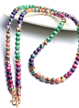 水晶波西米亚风多彩饰品佛牌链