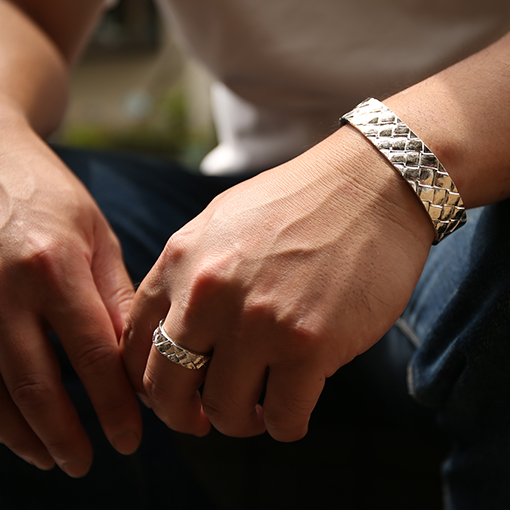 官方代理日本ARIZONA FREEDOM 925银饰5-10mm编织纹男女戒指NO.91 - 图1