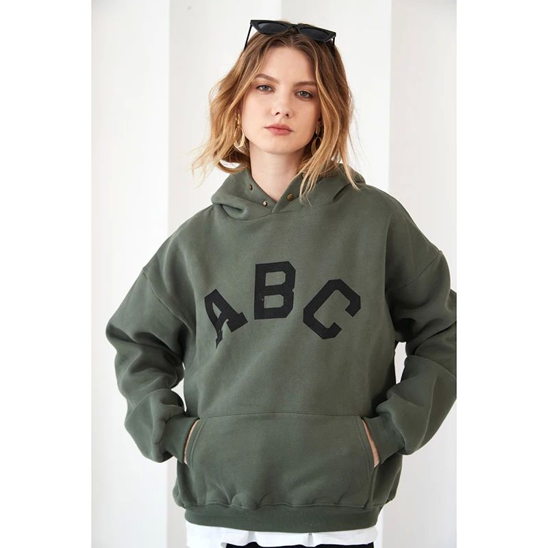 Oversized Fleece Hoodies Women Winter Setwear Vintage Hooded-图3