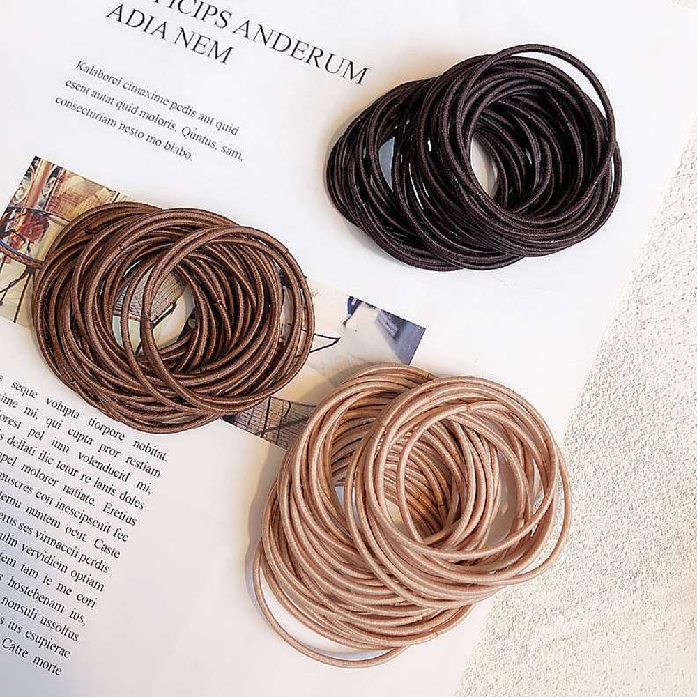 50/100PCS New Color Nylon Elastic Hair Tie 5CM Rubber Band f-图2