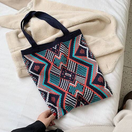 Lady Knitting Gypsy Bohemian Boho Chic Aztec Tote Bag Women - 图3