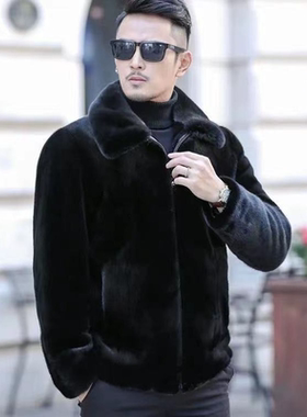 Autumn And Winter Men's Faux Fur Coat Korean Fashion Slim Cl