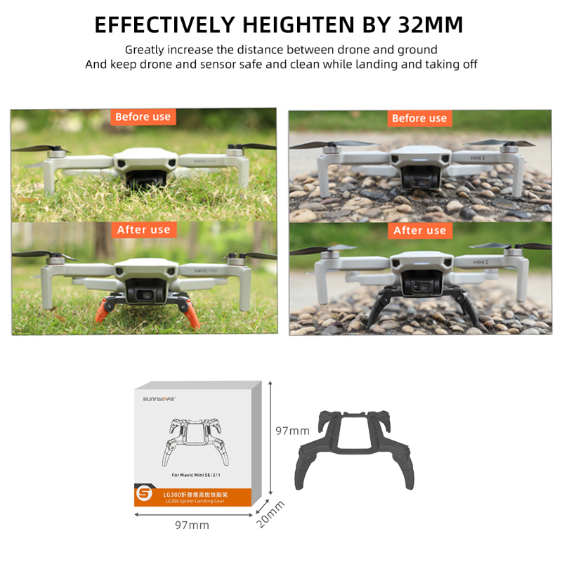 For DJI Mavic MINI 2 Landing Gear Heightened Gears Support L - 图2