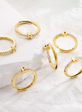 HECHENG, moda harfleri mektup yüzük kad?nlar i?in klasik b