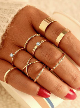 Bohem alt?n renk zincir yüzük seti kad?nlar i?in moda Boho