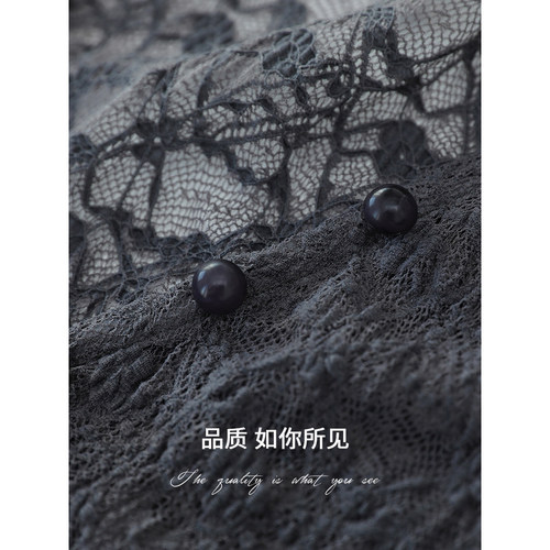 COCOBELLA松弛感弹力蕾丝衫女纸片人肌理感镂空夏针织开衫LC3101 - 图3