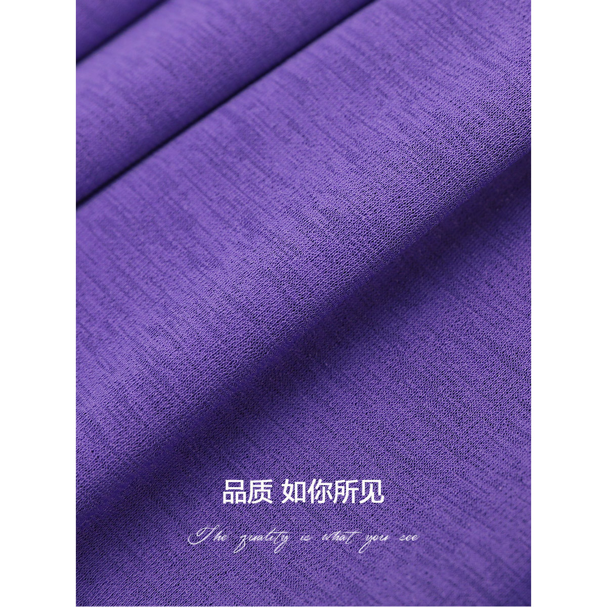 【3件5折】COCOBELLA紫色针织绑带连衣裙女气质V领裹身长裙FR128 - 图3