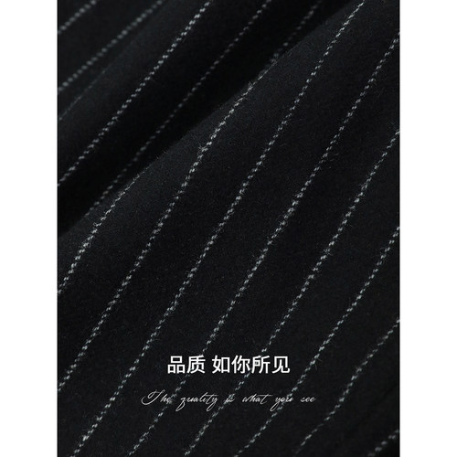COCOBELLA黑白条纹高智感正肩西装女春气质通勤职业外套西服SI35 - 图3