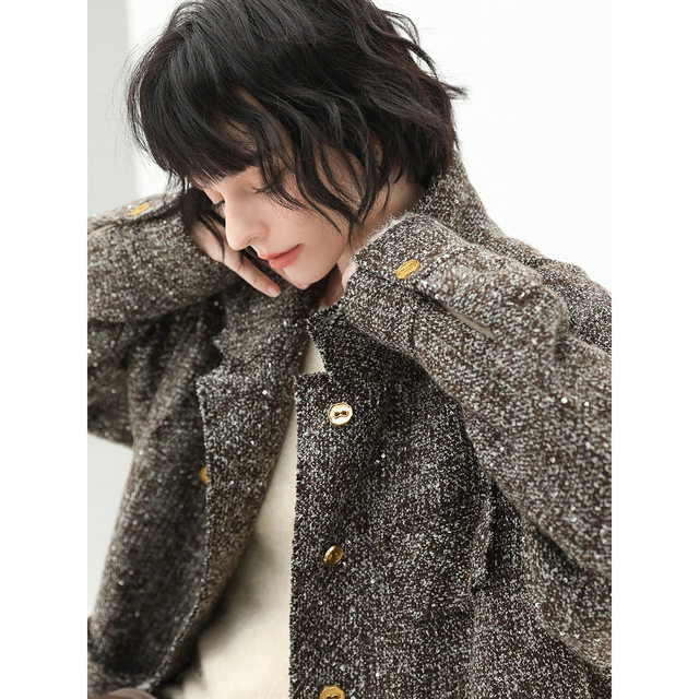 COCOBELLA sequin floral yarn raw edge jacket