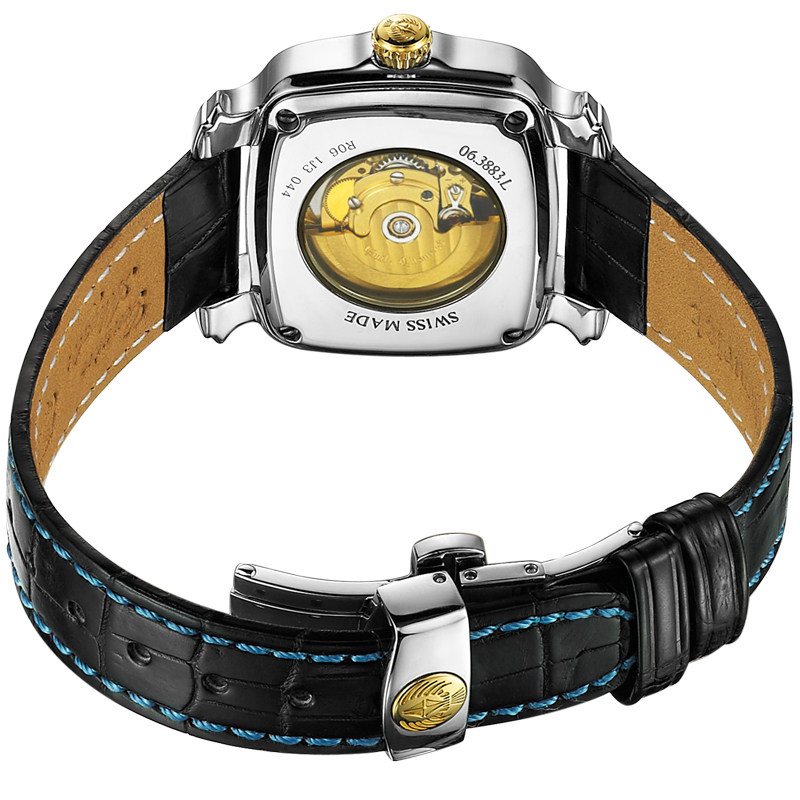 瑞士艾米龙官方正品明珠系列镶钻鳄鱼皮带机械女表