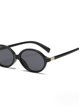 张同学同款椭圆小框墨镜复古