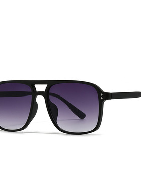 跨境新款摩登复古方形豹纹双梁太阳镜ins风街拍墨镜男女通用运动