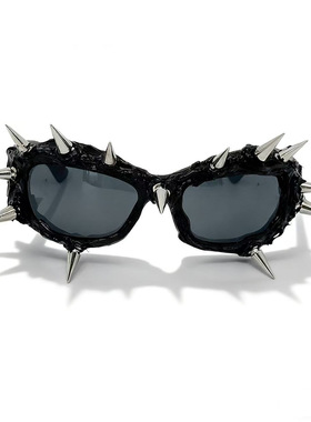 跨境夸张复古蒸汽朋克尖刺太阳镜男女 暗黑潮酷个性摇滚派对墨镜